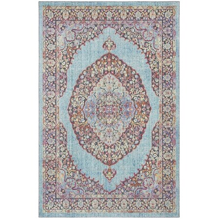 Safavieh 8 x 10 ft. Provance Collection Global Rectangle Power Loomed Rug Aqua & Black PRV181J-8